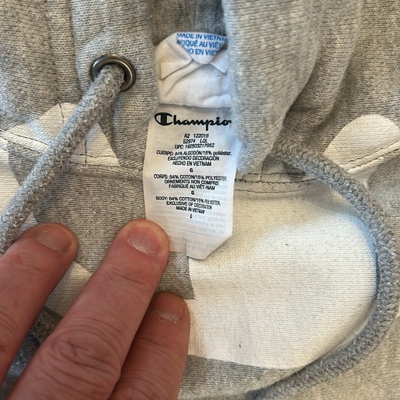 Champion reverse weave spell out all over print hoodie sizer L large - Picture 5 of 8